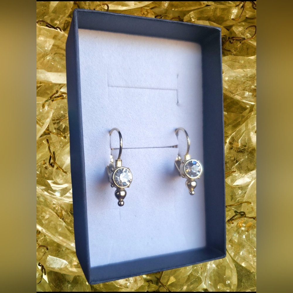 Vintage Gold Plated Crystal Earrings